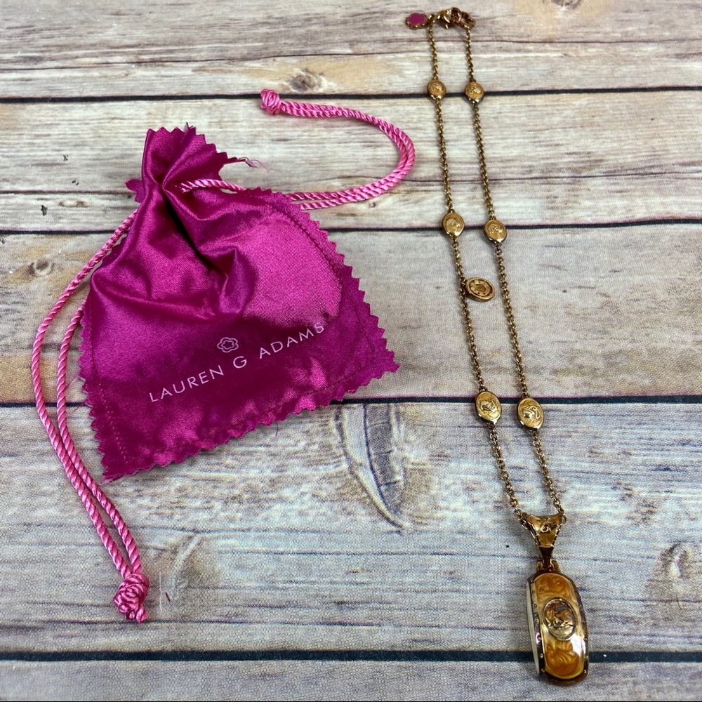 Lauren G Adams Equestrian 18K Gold Pendant Horse Riding Helmet Necklace